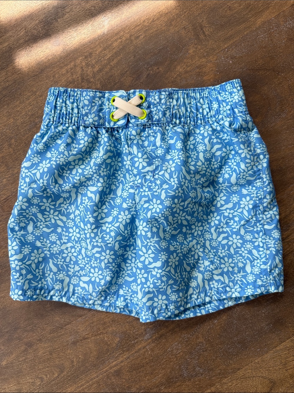 Cat & Jack Blue Floral Toddler Swim Trunks